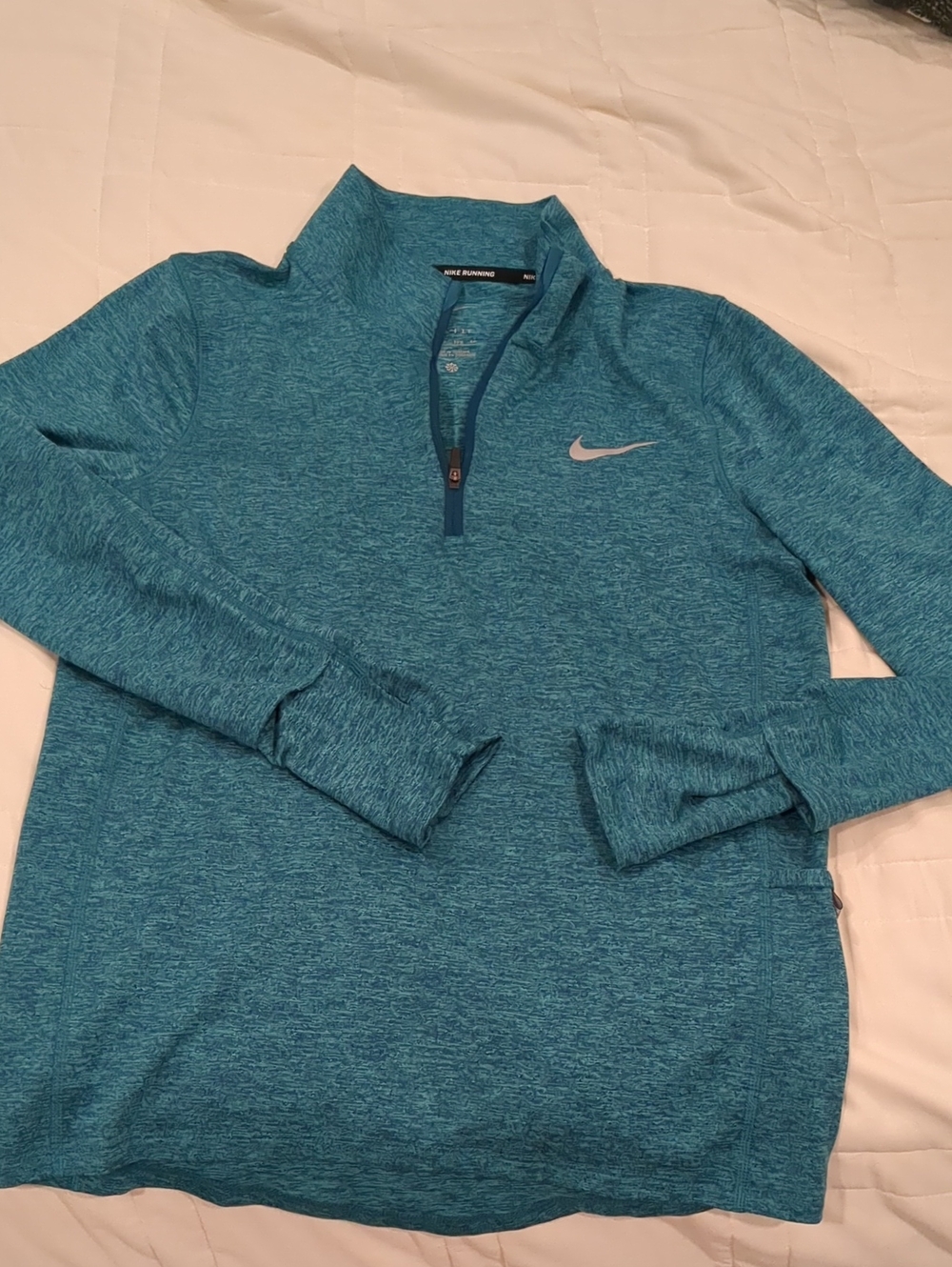 Nike Running Teal Heather Quarter-Zip Top